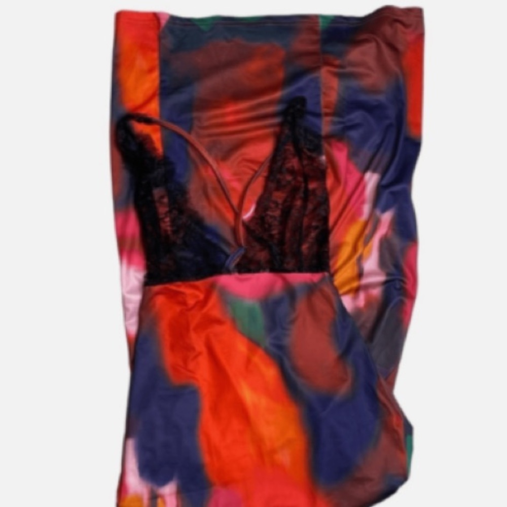 Sexy rainbow Multicolor Backless Dress lace dress
NIPS ARE SEE THROUGH - Picture 4 of 6
